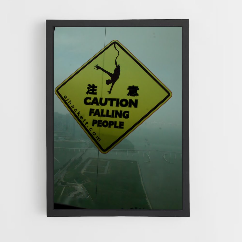 Poster Alerte au Bungee – affiche Saut à l’élastique (vue 2)
